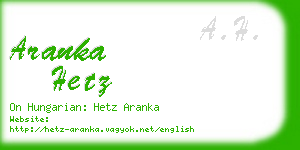 aranka hetz business card